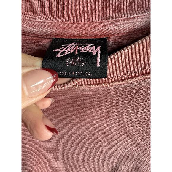 ⭐️ Stüssy Pigment-Dyed Guava Pink 8-Ball Crewneck - Size Small - Picture 3 of 7